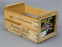 Sunny Slope Brand Carolina Peaches Wooden Crate