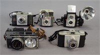 5 Vintage 35mm, 127 & 828 Film Cameras
