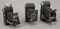 3 Assorted Vintage Folding Cameras