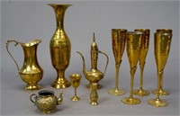 Assorted Brass Items - Vases - Flutes - Pots