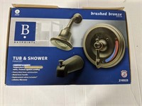 Baypointe Brushed Bronze Tub and Shower Faucet