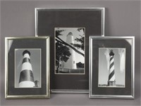 3 Framed Black & White Lighthouse Photographs
