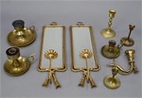 Assorted Brass Decorative Items - Candle Holders