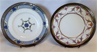 1926 Royal Worcester Porcelain & Sterling Plates