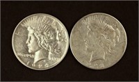 1923 "S" & 1924 Peace Liberty $1 Silver Coins