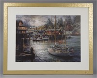 Framed Boat Harbor Print - Nicky Boehme