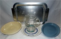 Fiesta Nautical Pitcher and Tray Lot
