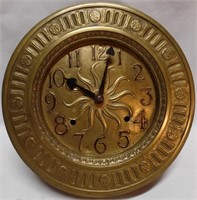 1896 Antique Brass Sunburst Wall Clock