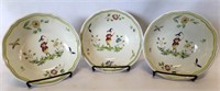 French Longchamps Moustiers Handpainted Bowls