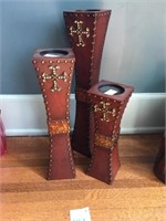 Set of (3) Cross Vases  (22" Tallest)