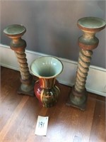Candle Stands & Vase (3) PCS