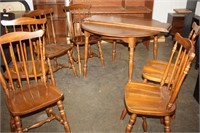 Wooden Table & 6 Chairs 42 & 2, 11" Leaf`s