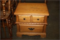 Wooden 2 Drawer Night Stand