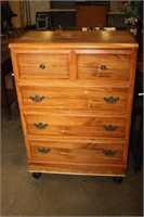 Wooden 4 Drawer Dresser on Wheels 30 x 18 x 43H