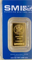 5 (Five) Gram Gold Bar / Sunshine Mint