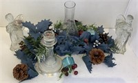 Blue and Crystal angel centerpiece
