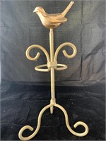 white gold bird pot holder stand