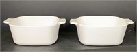 Corning Ware 2 Square White Serving Dishes