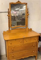 LIGHT OAK DRESSER W/MIRROR