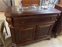 BROYHILL SERVER W/MARBLE INLAID TOP