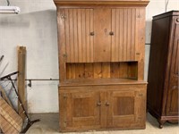 PINE STEP-BACK CUPBOARD