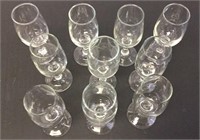 Lot of 10 small wine glasses