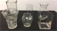 Lot of 6 glass vases