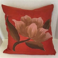 Red flower throw pillow