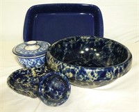 6 Blue Bennington Potter, Reynolds Pottery & More