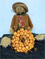 Yard Stake 59"  Scarecrow & Pumpkin Door Wreath