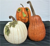 3 Large Artificial Pumpkins