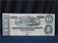 1864 $10 Confederate Note