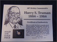 Harry S. Truman 14K Gold Piece