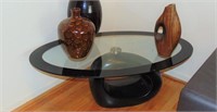 Modern Black Rim Glass Top Side/ Coffee Table