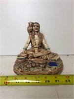 Seated Native American Statue 7" Tall