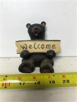 Brown Bear Welcome Decoration, 5" tall
