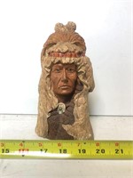 9" Tall Native American Bust Statue