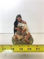 5" tall Native American Woman and fawn figure