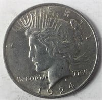 1924 P Peace Dollar Silver Coin
