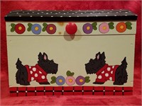 Painted Yorkie Dog Wood Chest / Lidded Box - Decor
