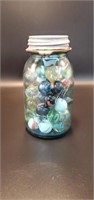 Ball Jar full of Boulder marbles