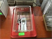 Plastic trays and miscellaneous kitchen utensils