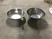 Two stainless steel strainers