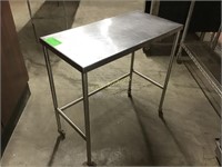 Small stainless steel worktable 32 inches long by
