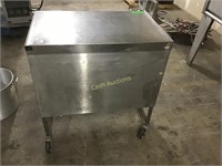 Stainless steel service cart on wheels w/ drawer