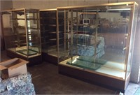 4 LARGE LIGHTED GLASS DOOR DISPLAY CASES