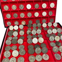 Lot of 100  Silver Mexico pesos assorted,1957-1967
