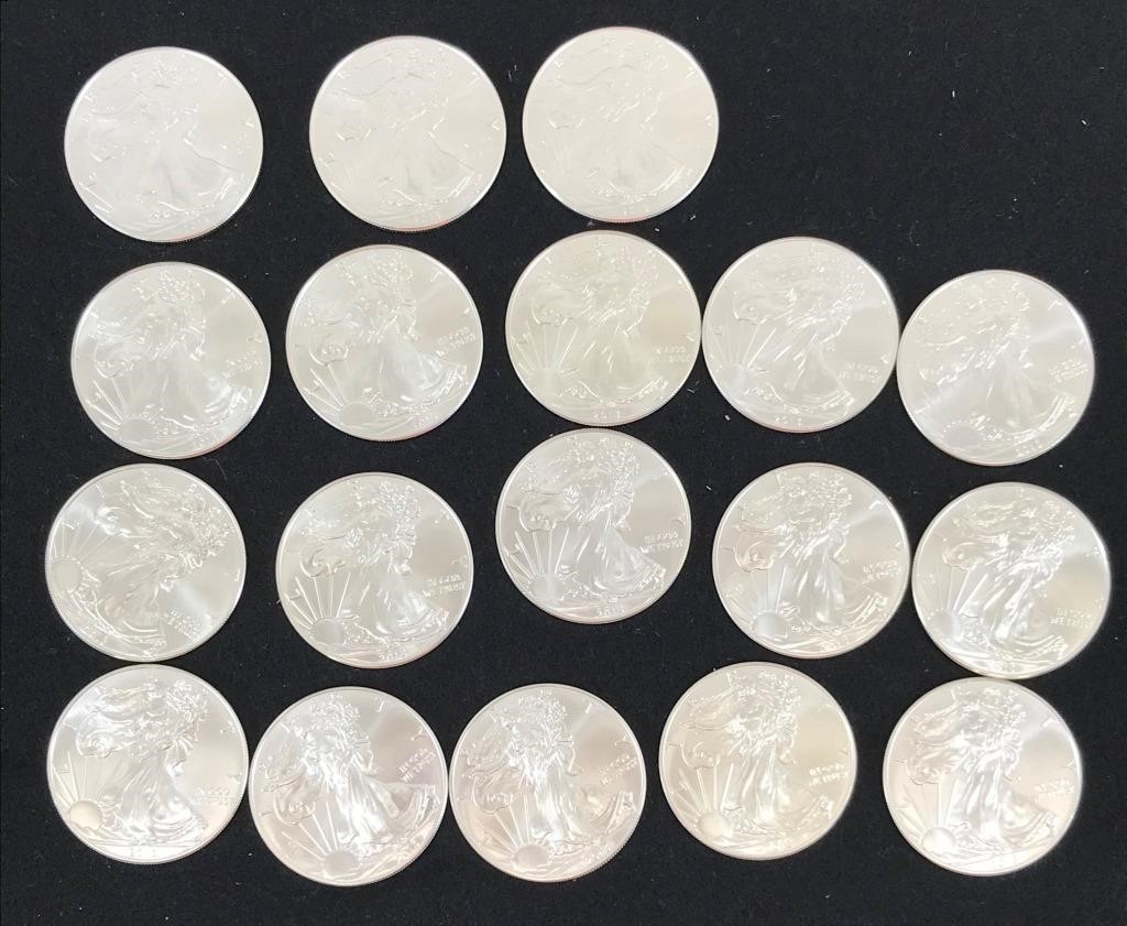 500 Silver Eagles From the Mint Cosing Sept. 28th at 9am