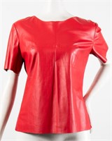 BCBG Max Azria Faux Leather Top