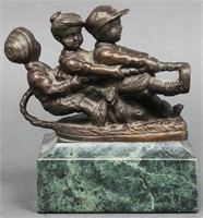After Chiparus Bronze "Tug of War" Sculpture